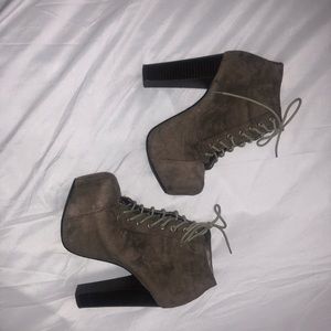 Taupe Platform Booties